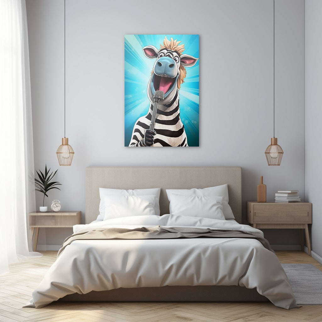 The Singing Zebra Funny Wall Art