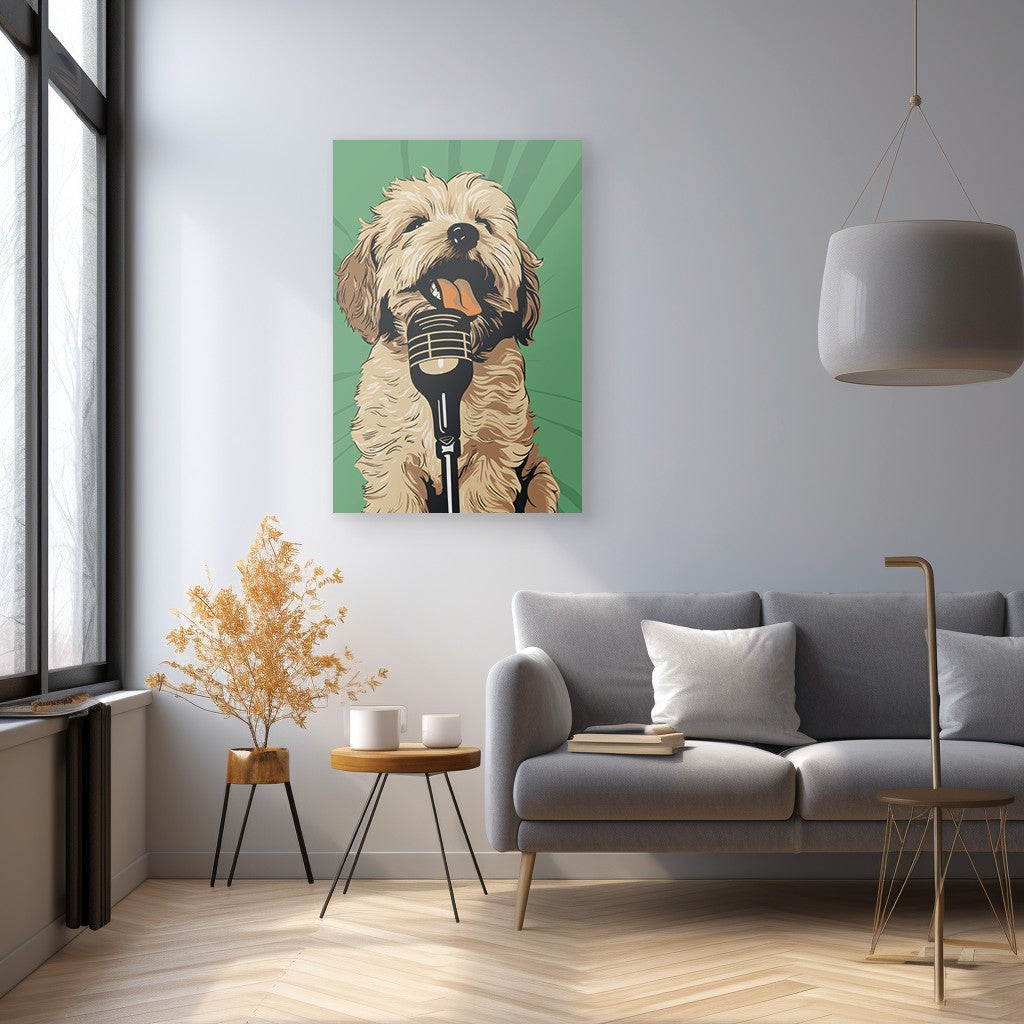 Adorable Puppy Singing Bliss Wall Art