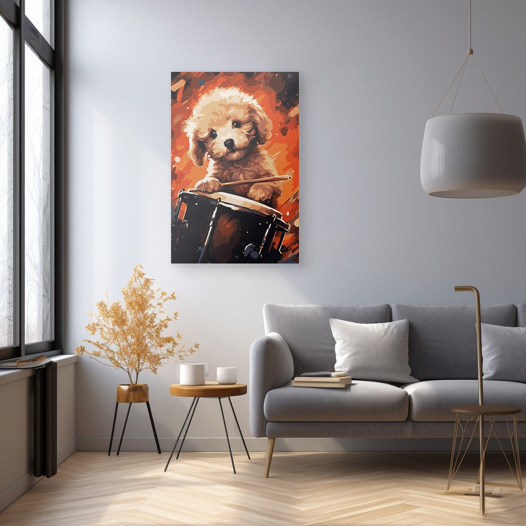The Drumming Puppy Wall Art
