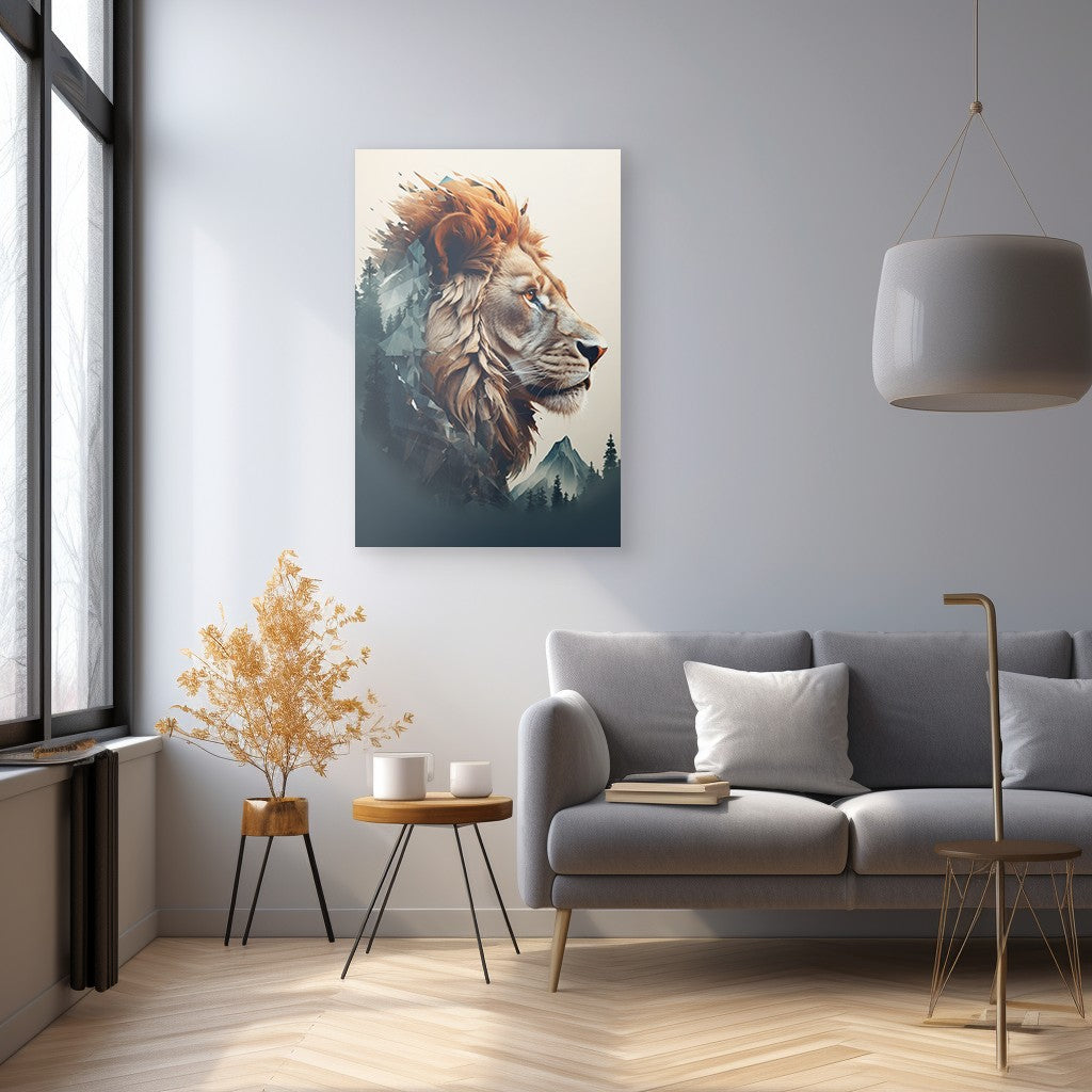 The Lion's Untamed Splendor Wall Art