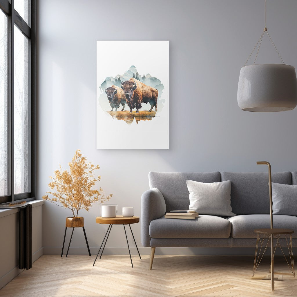 Bison In Wild Wall Art