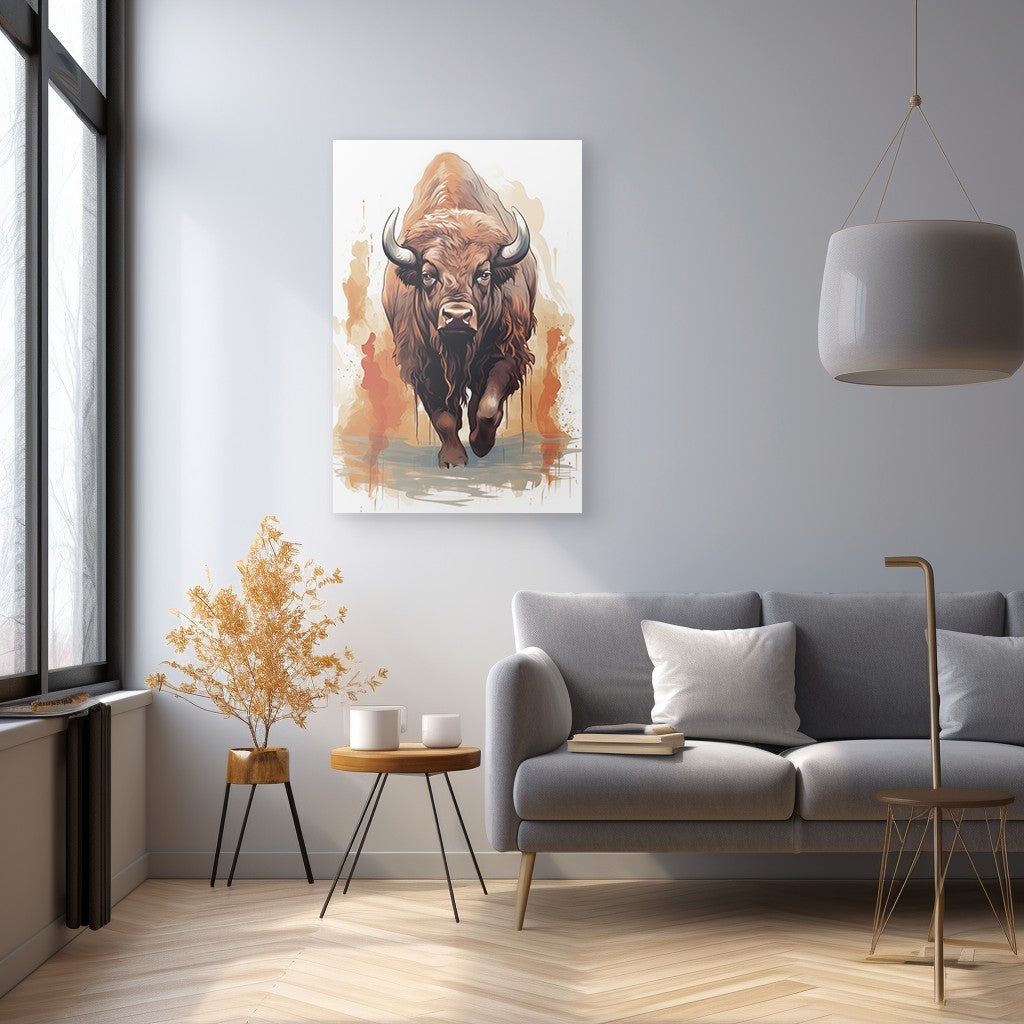 The Ferocious Bison Wall Art