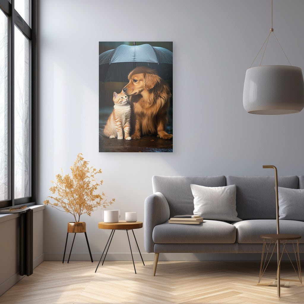 The Everlasting Friendship of Dog and Cat Wall Art