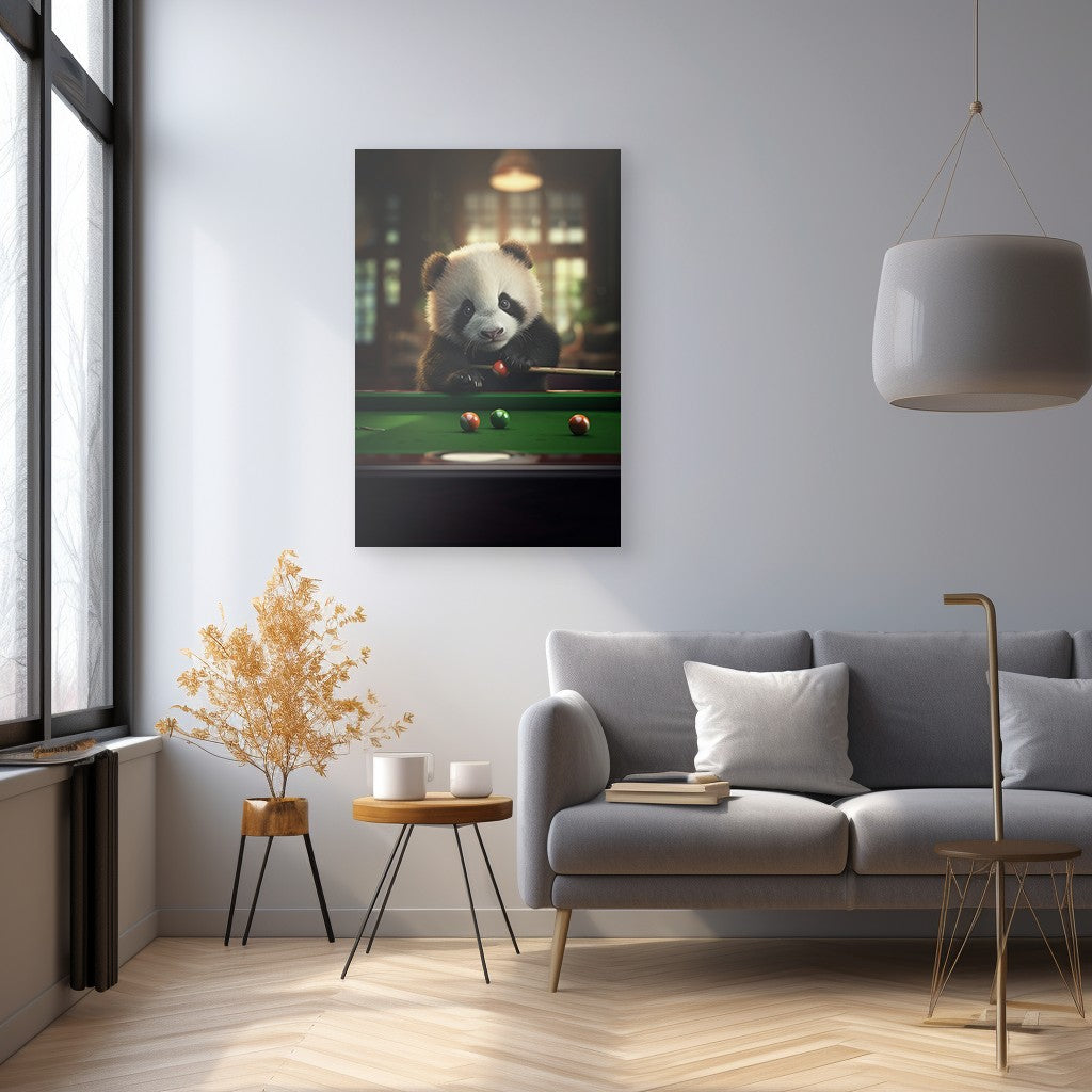The Panda Playing Snooker Wall Art