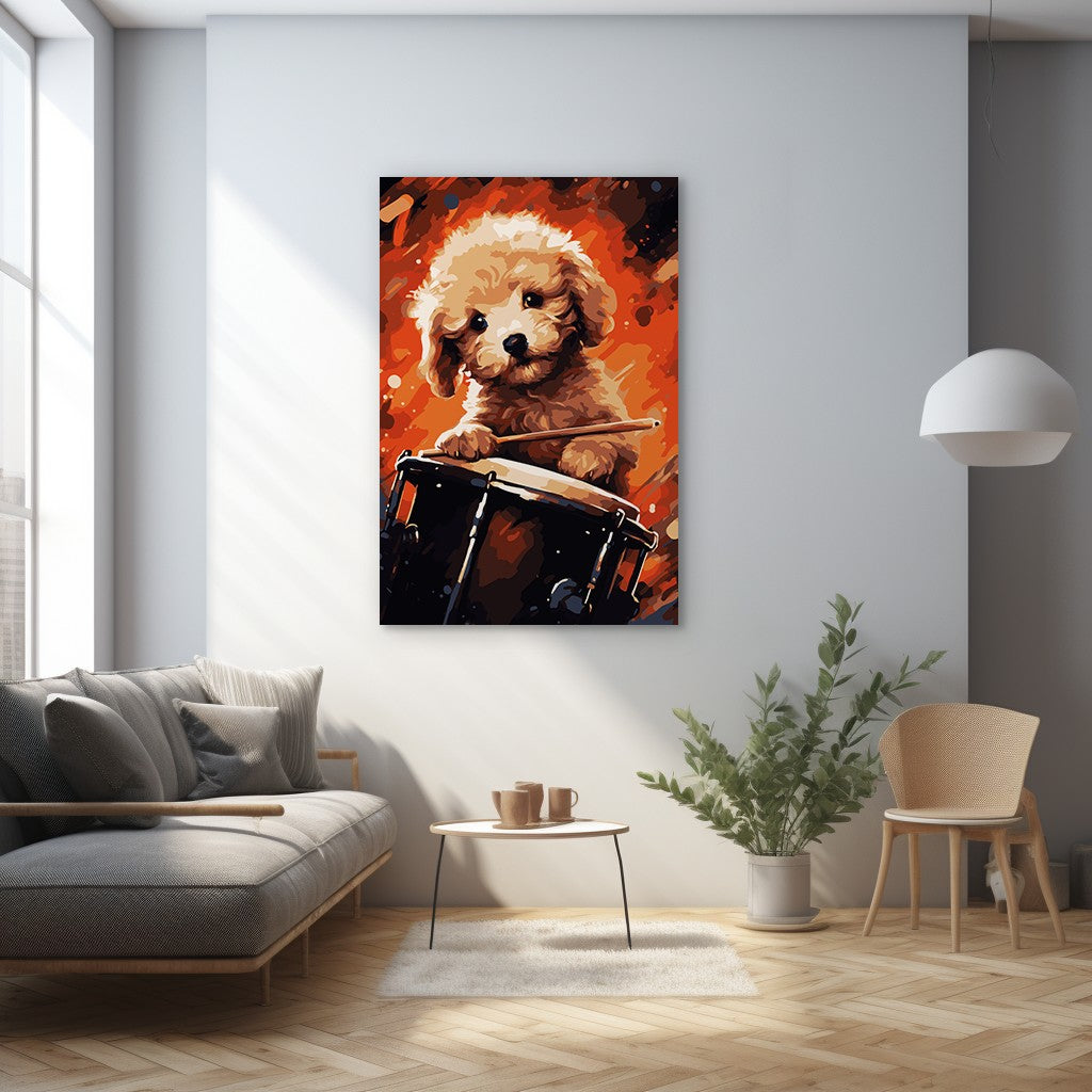 The Drumming Puppy Wall Art