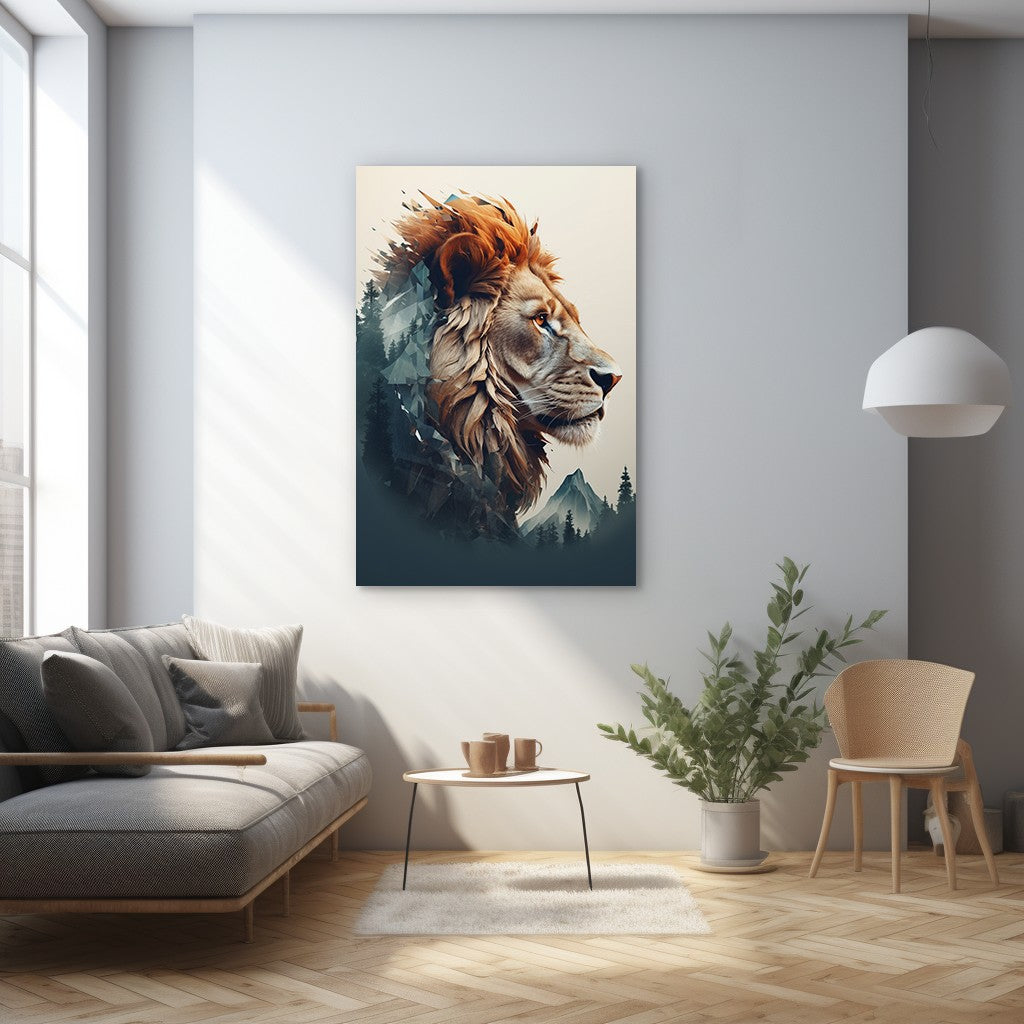 The Lion's Untamed Splendor Wall Art