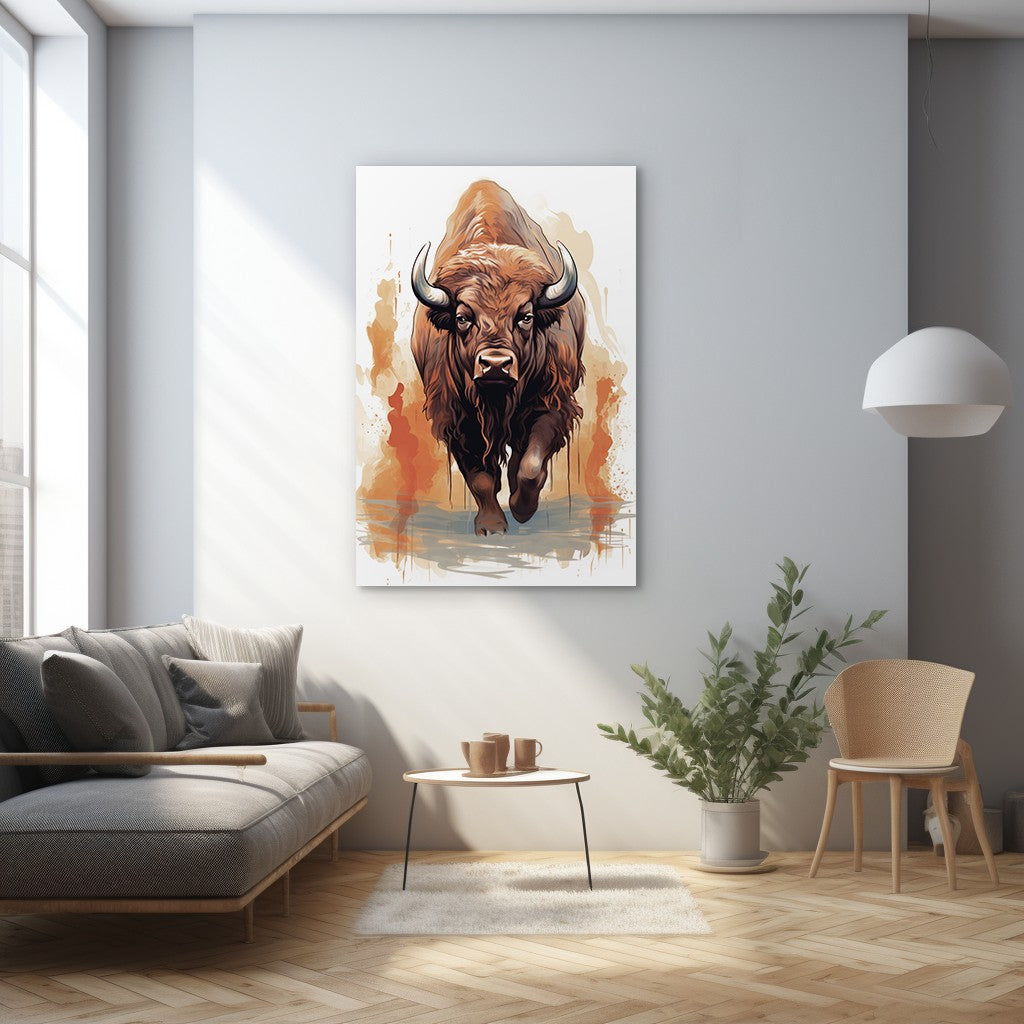 The Ferocious Bison Wall Art