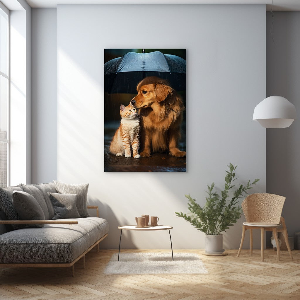 The Everlasting Friendship of Dog and Cat Wall Art
