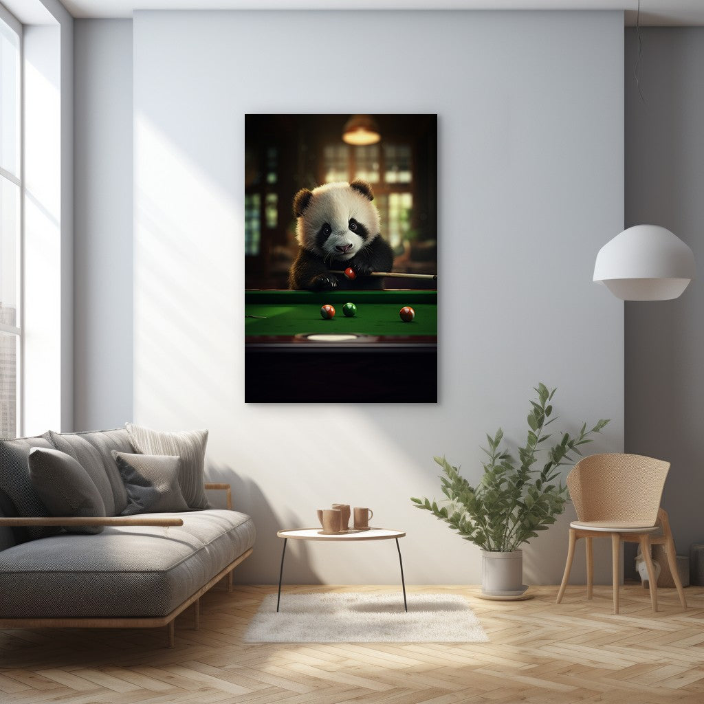 The Panda Playing Snooker Wall Art