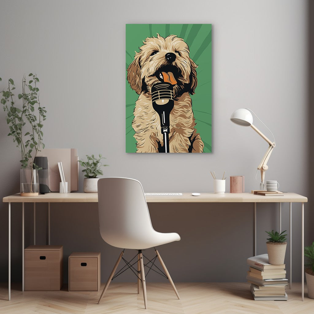 Adorable Puppy Singing Bliss Wall Art