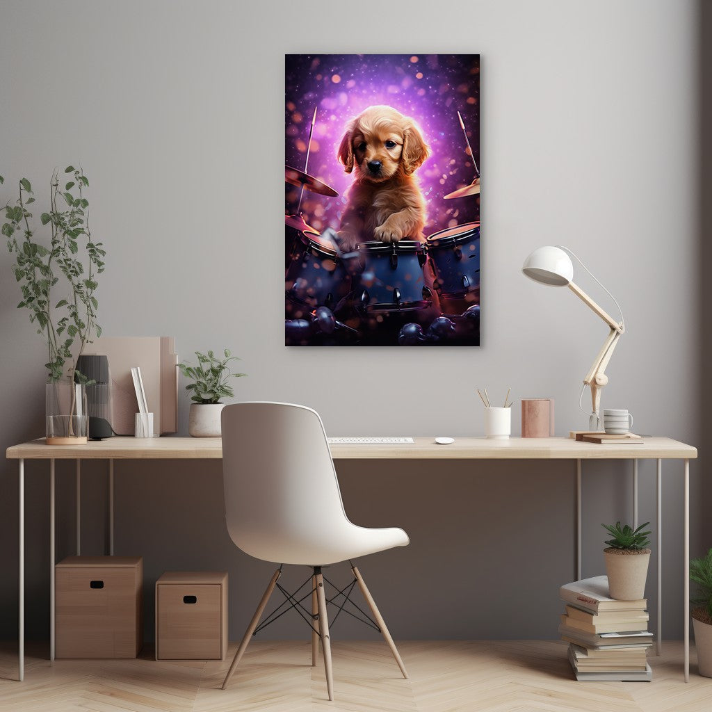 Puppy Drumming Wall Art