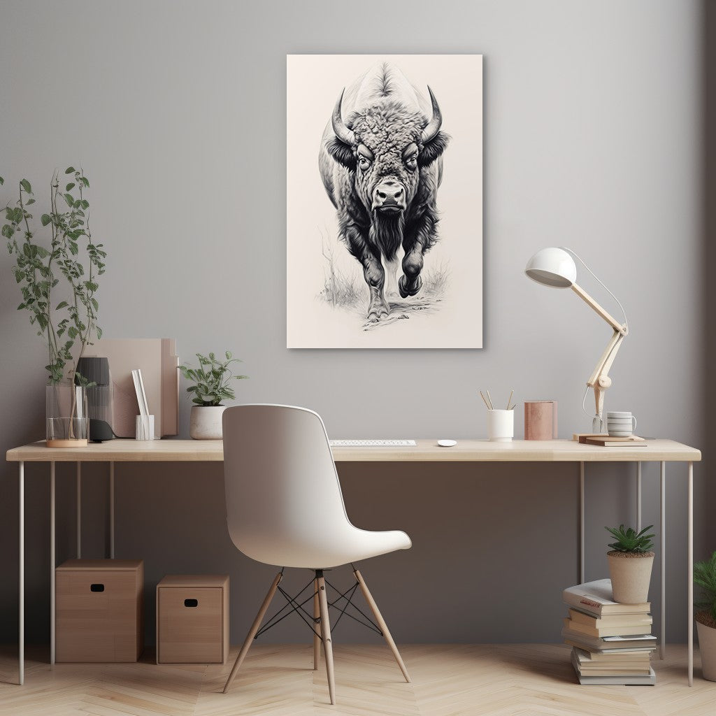 Furious Majesty Bison Wall Art