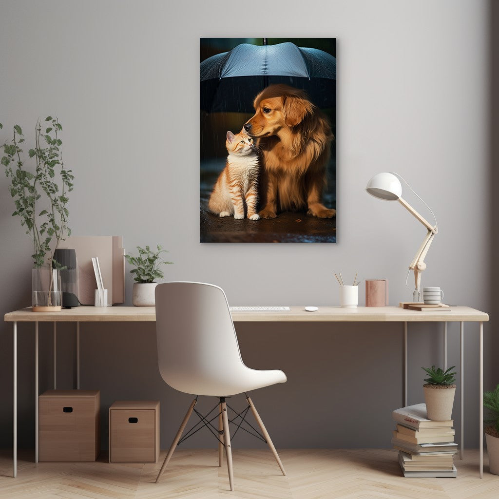 The Everlasting Friendship of Dog and Cat Wall Art
