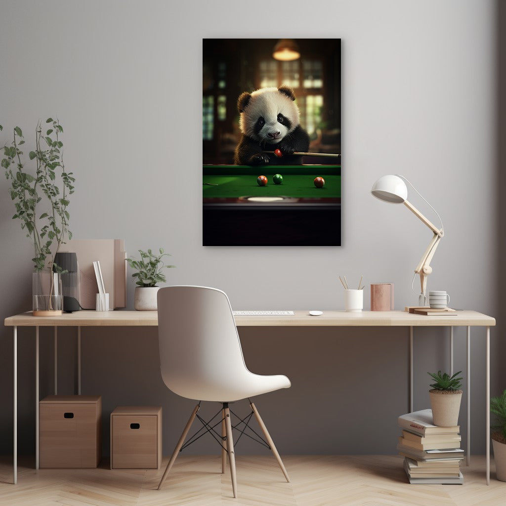 The Panda Playing Snooker Wall Art