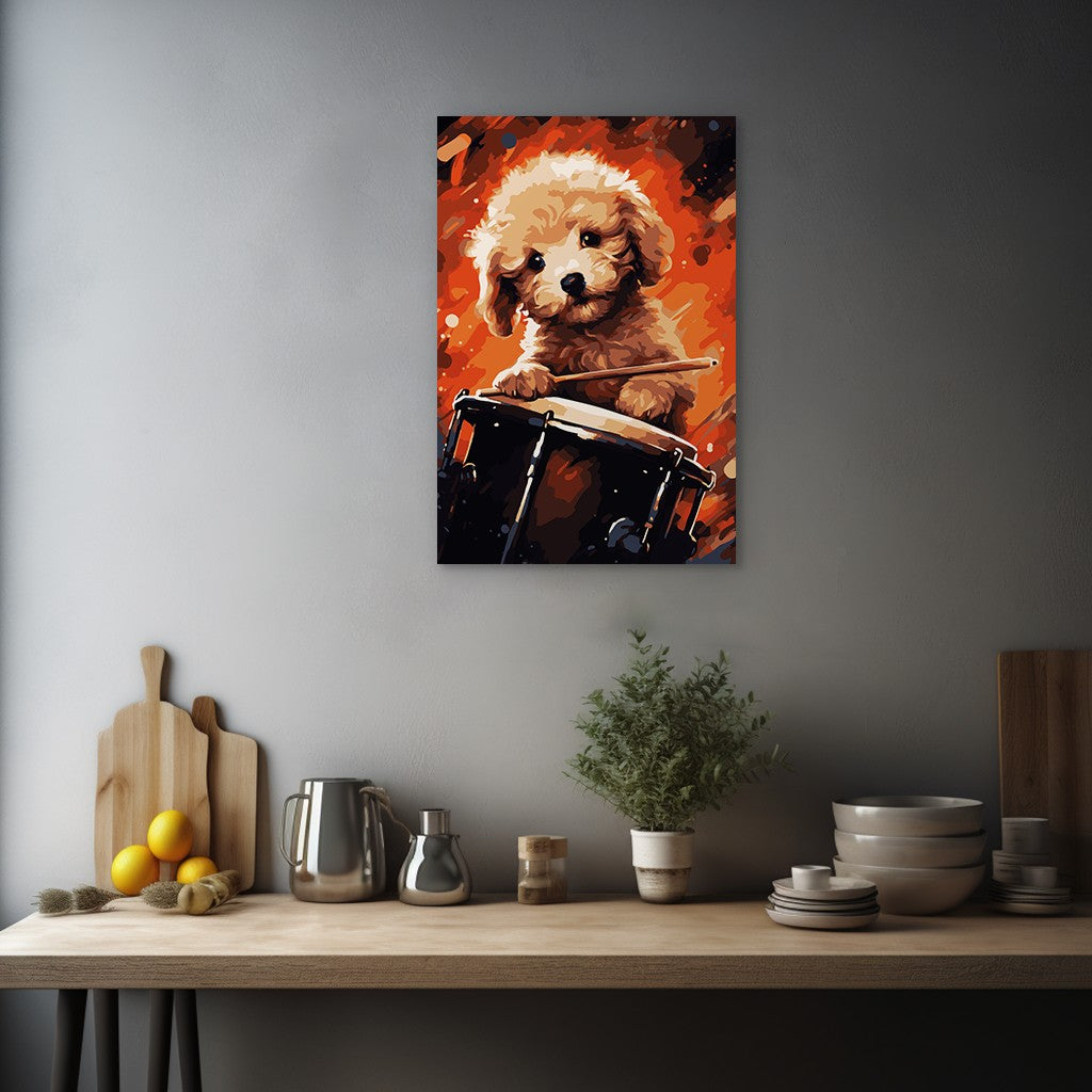 The Drumming Puppy Wall Art