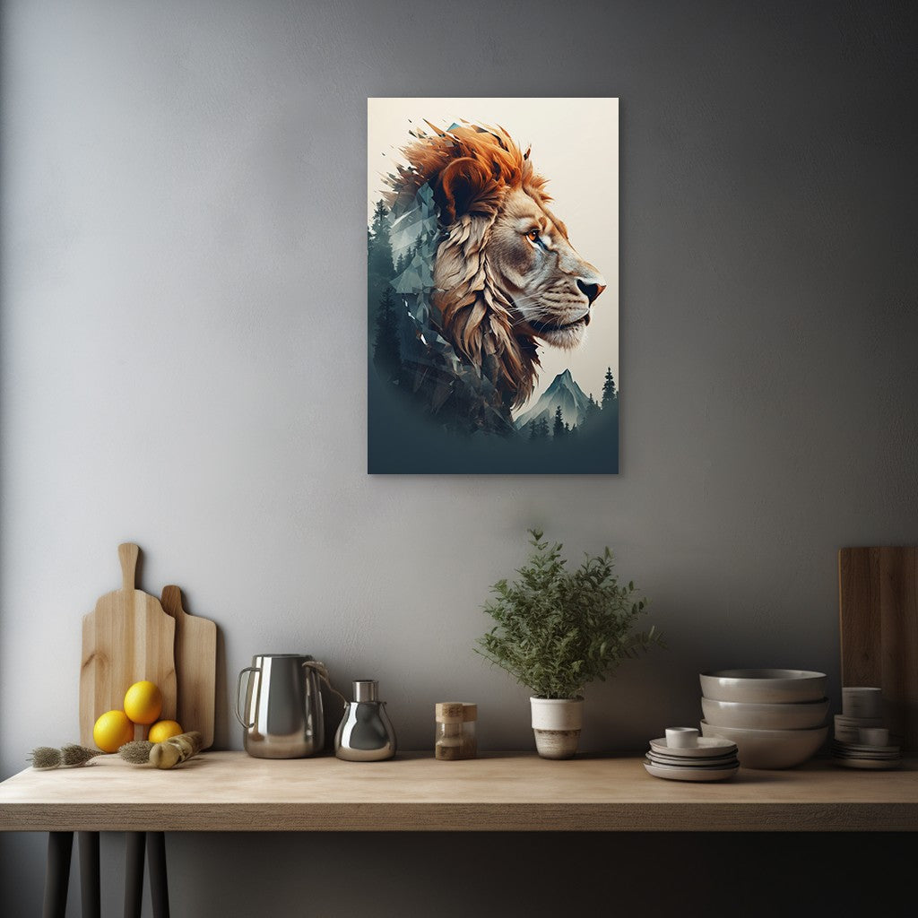 The Lion's Untamed Splendor Wall Art