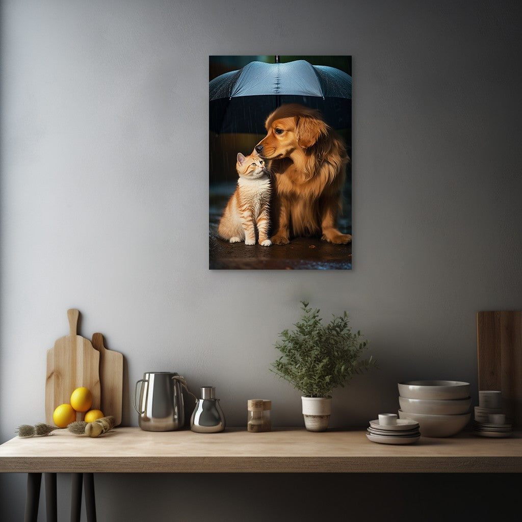 The Everlasting Friendship of Dog and Cat Wall Art