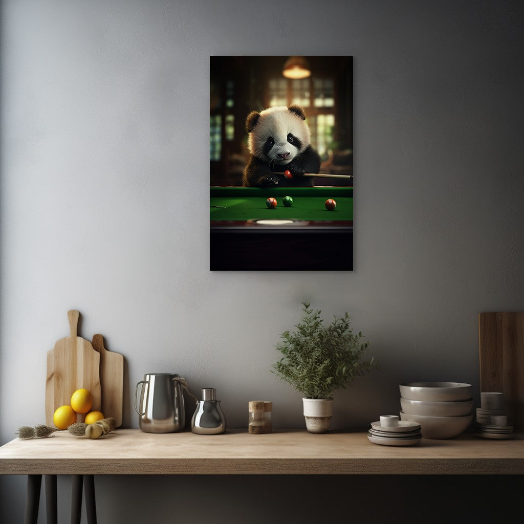The Panda Playing Snooker Wall Art