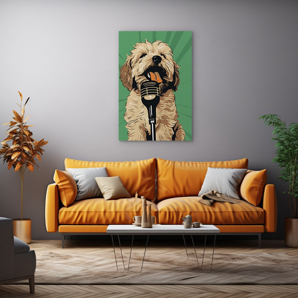 Adorable Puppy Singing Bliss Wall Art