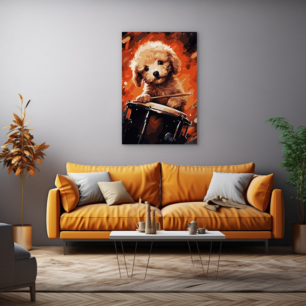 The Drumming Puppy Wall Art