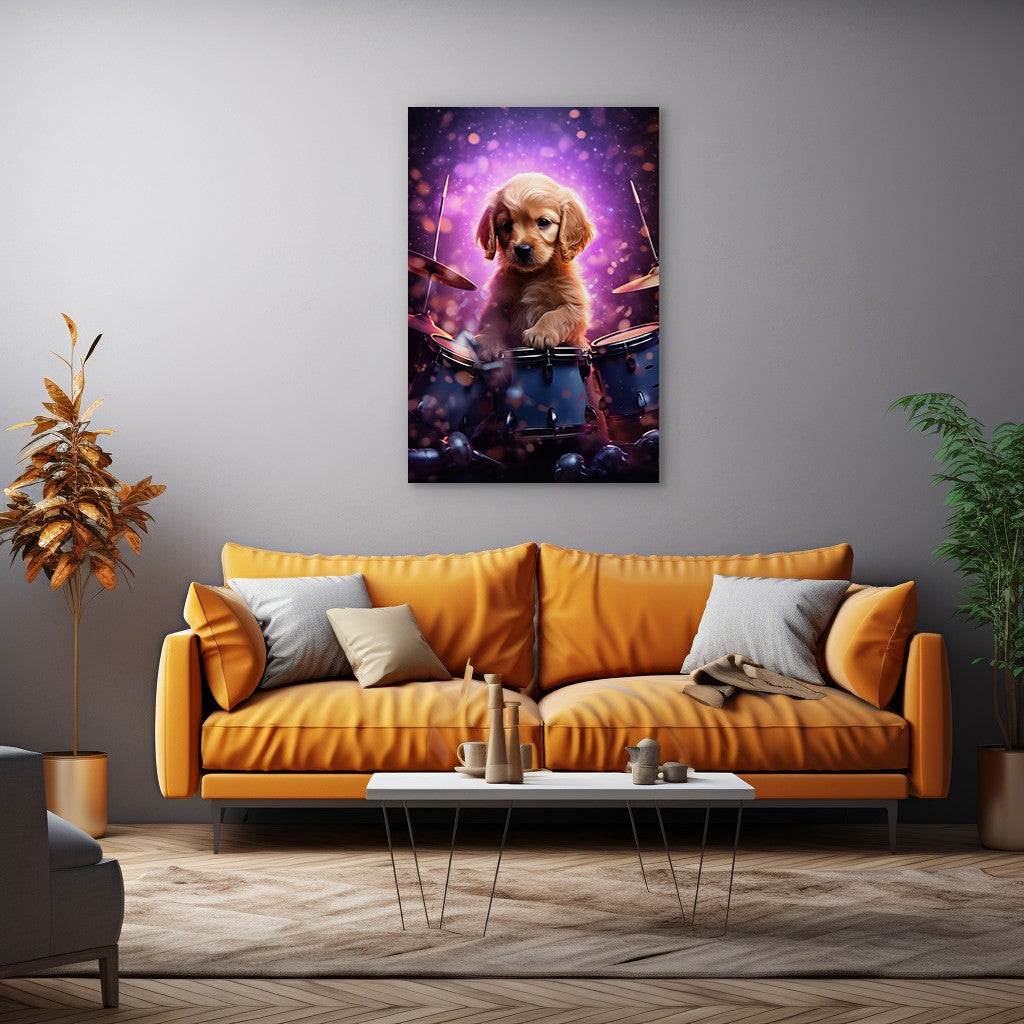 Puppy Drumming Wall Art