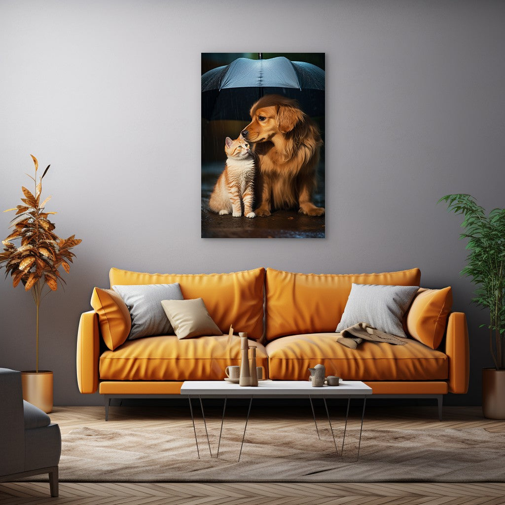 The Everlasting Friendship of Dog and Cat Wall Art