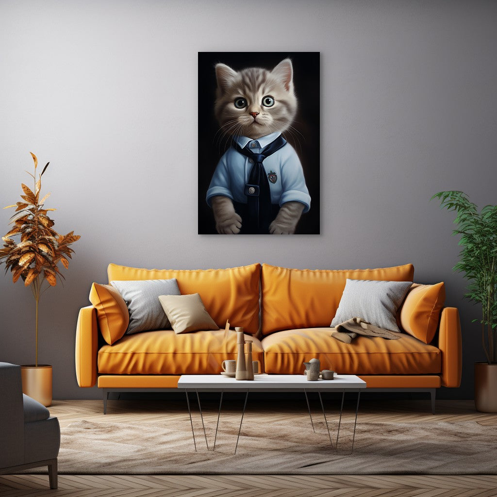 Cat in School Dress Wall Art