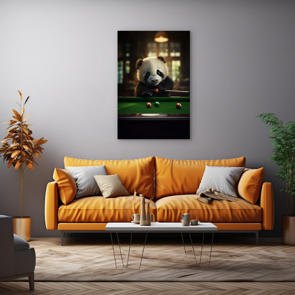 The Panda Playing Snooker Wall Art