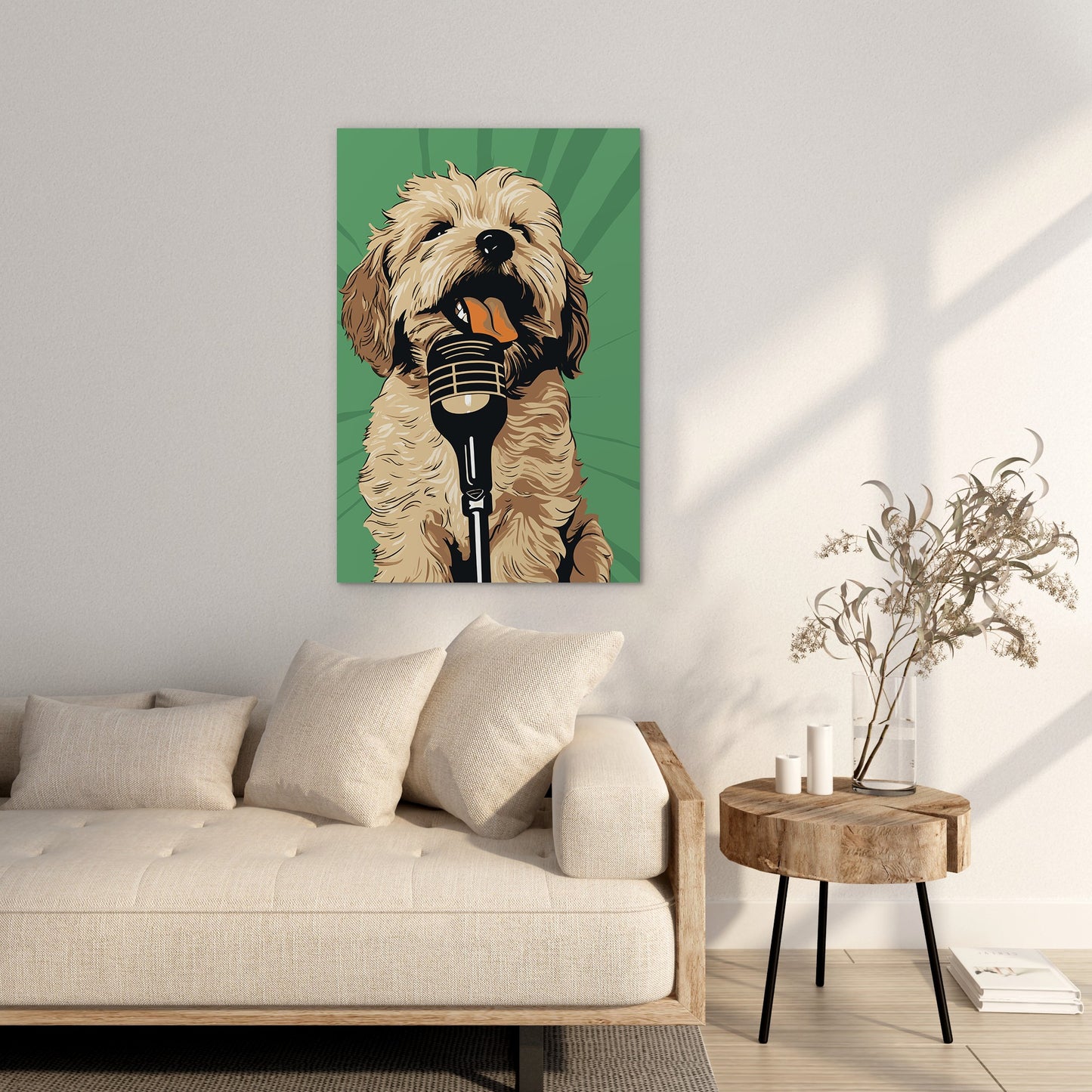 Adorable Puppy Singing Bliss Wall Art