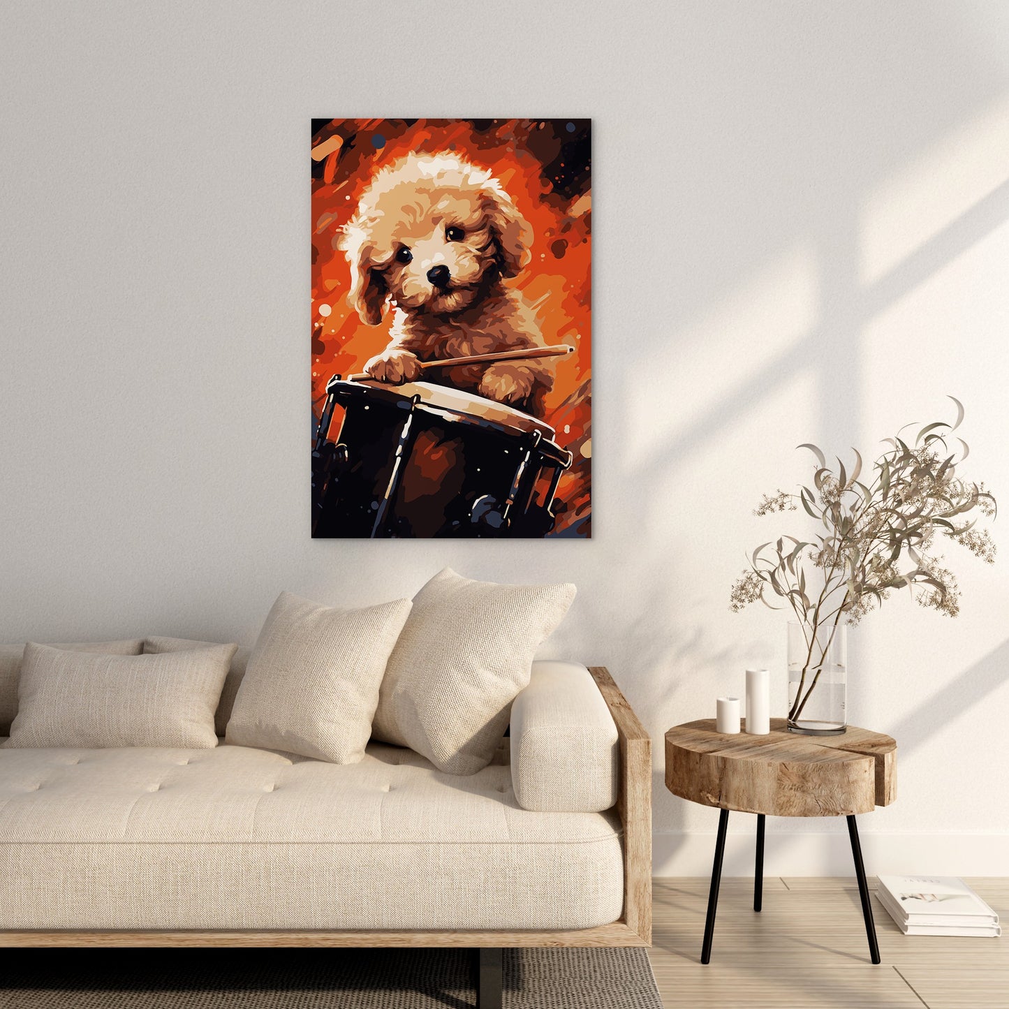 The Drumming Puppy Wall Art