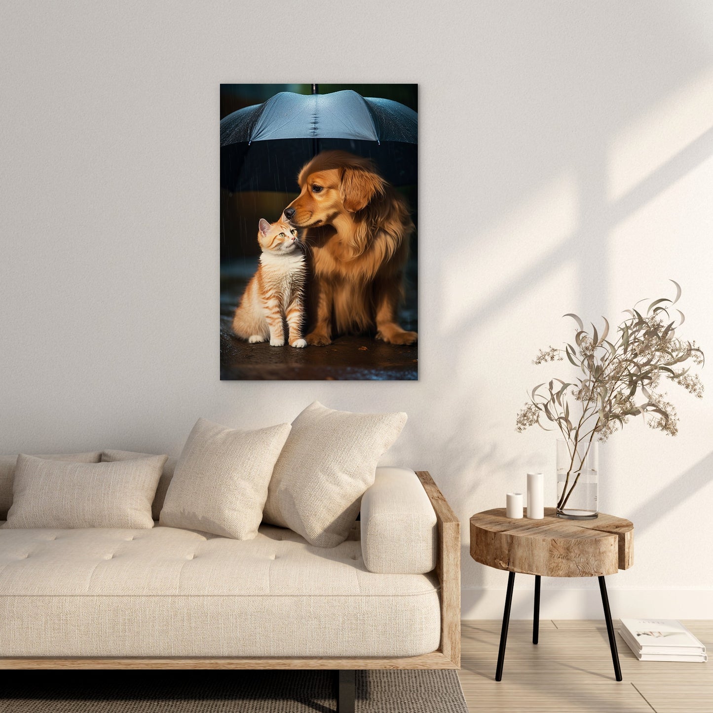 The Everlasting Friendship of Dog and Cat Wall Art