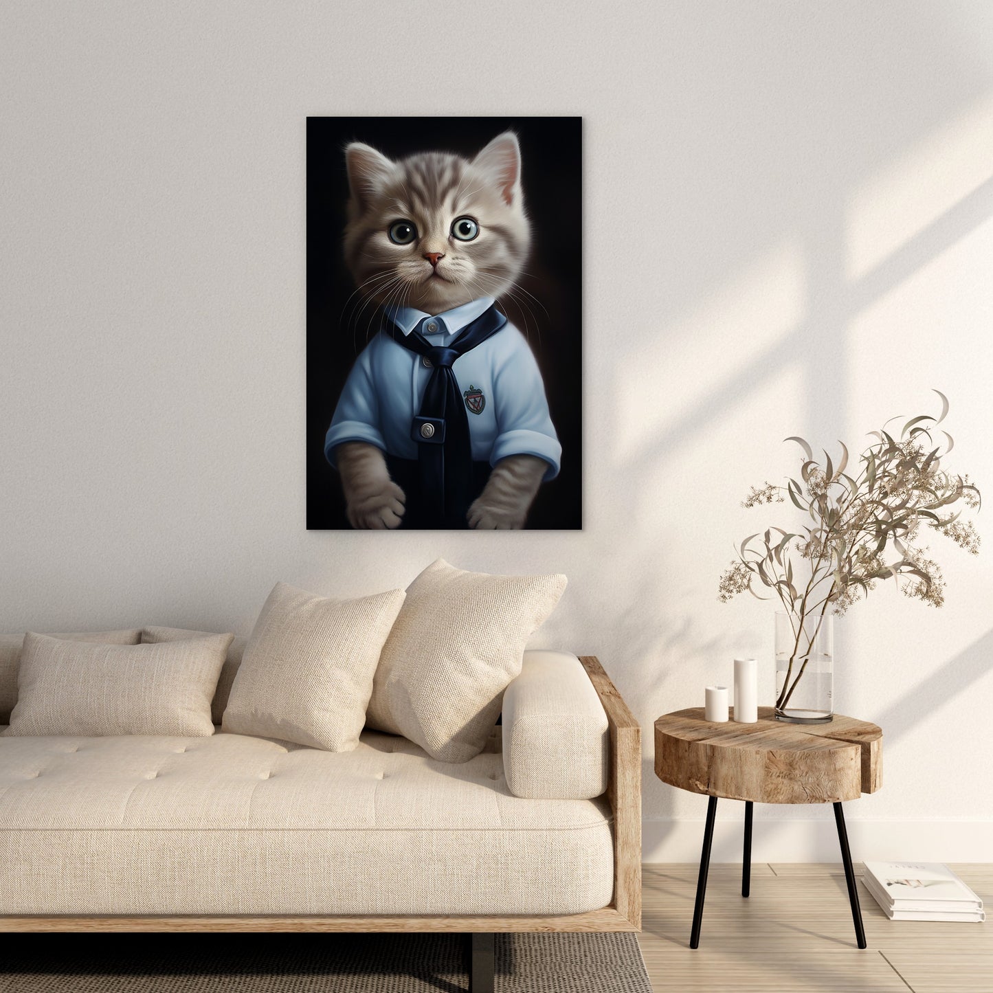 Cat in School Dress Wall Art