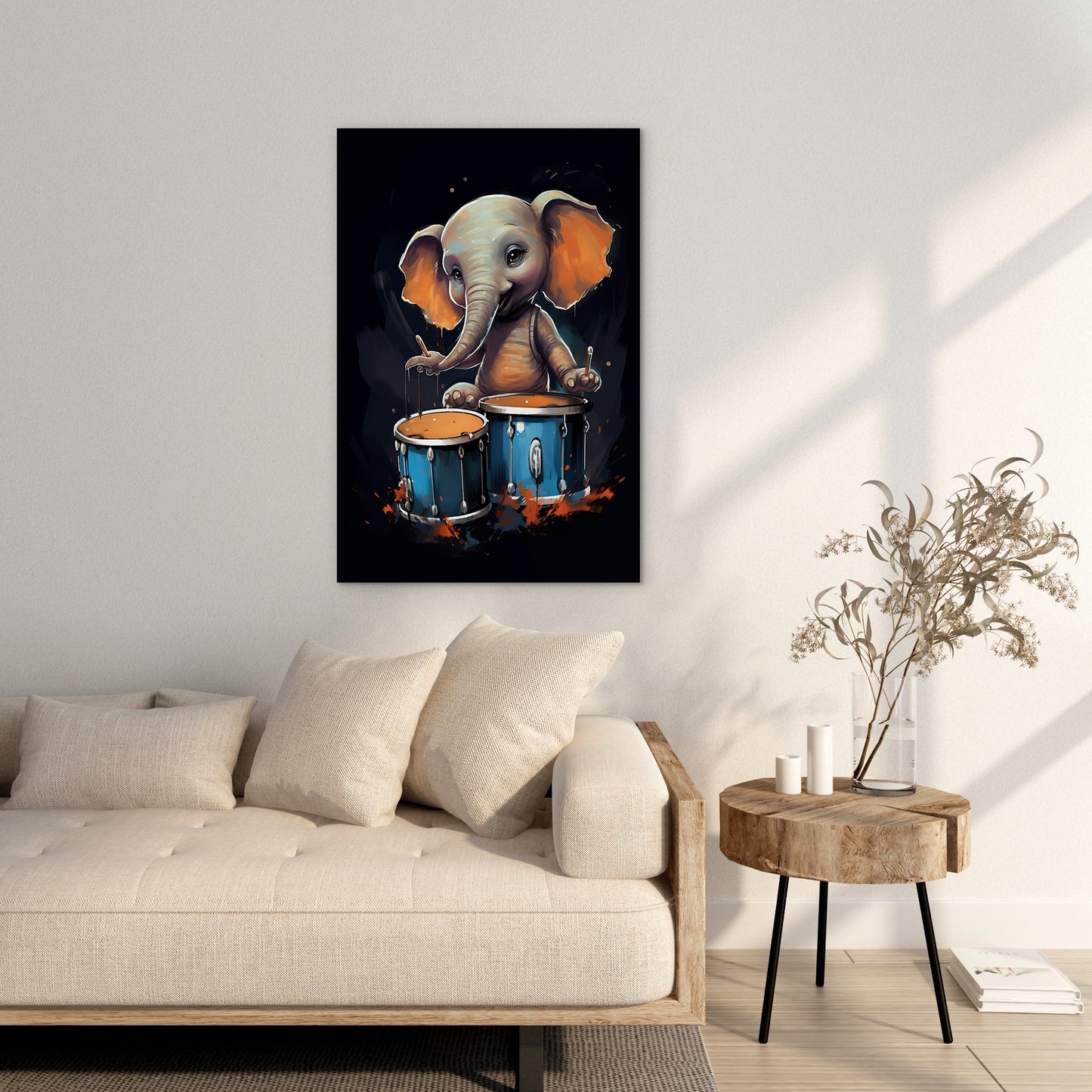The Drumming Elephant Wall Art
