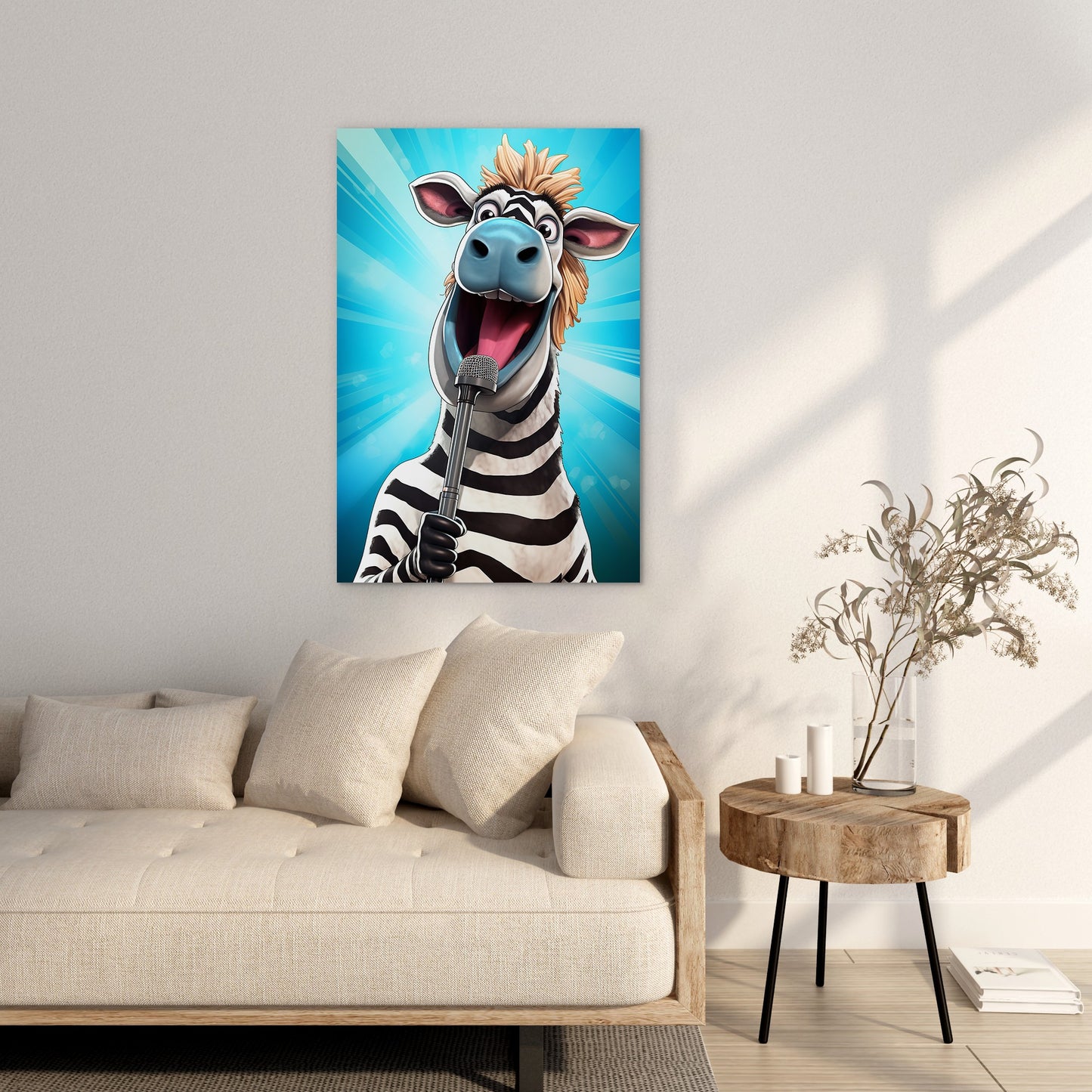 The Singing Zebra Funny Wall Art