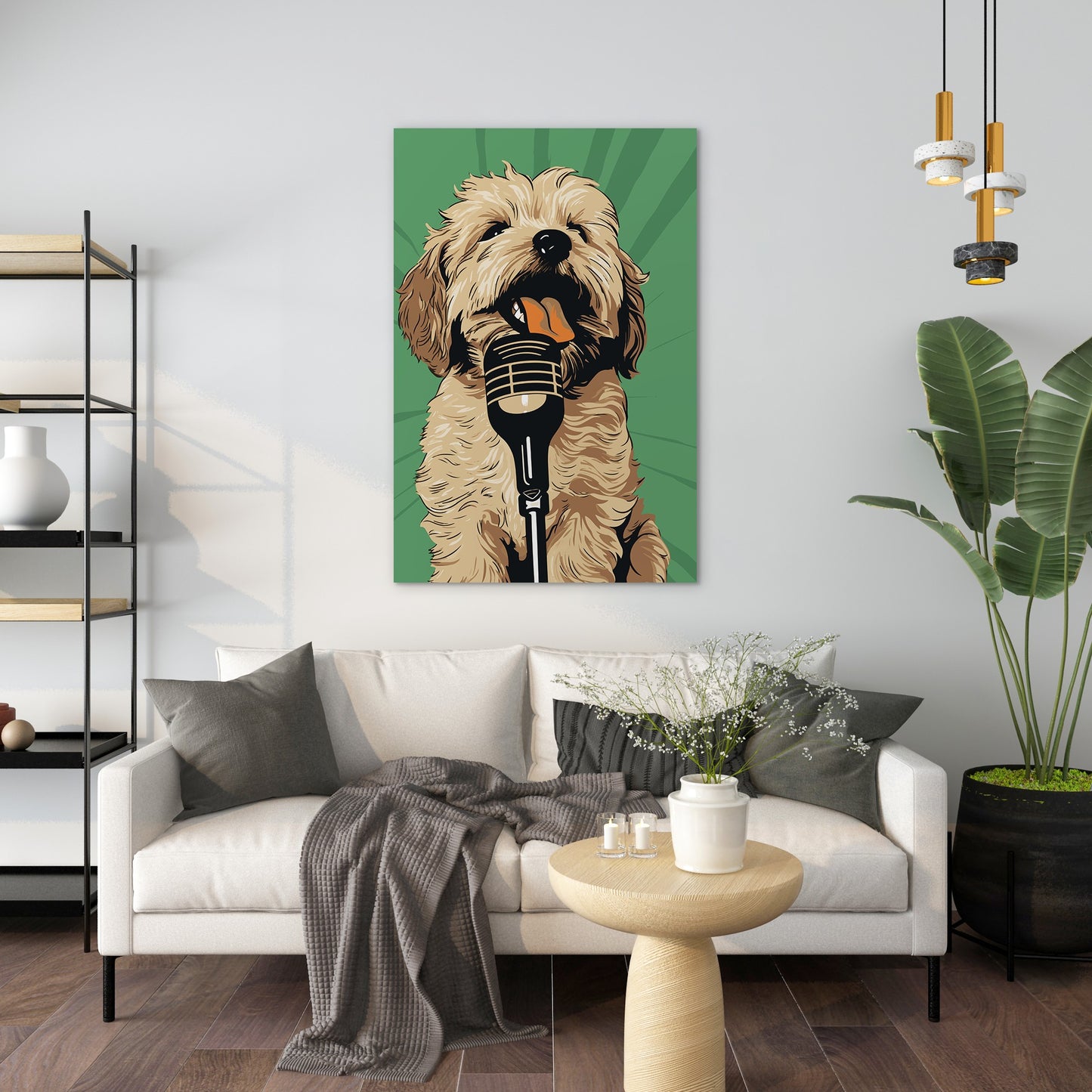 Adorable Puppy Singing Bliss Wall Art