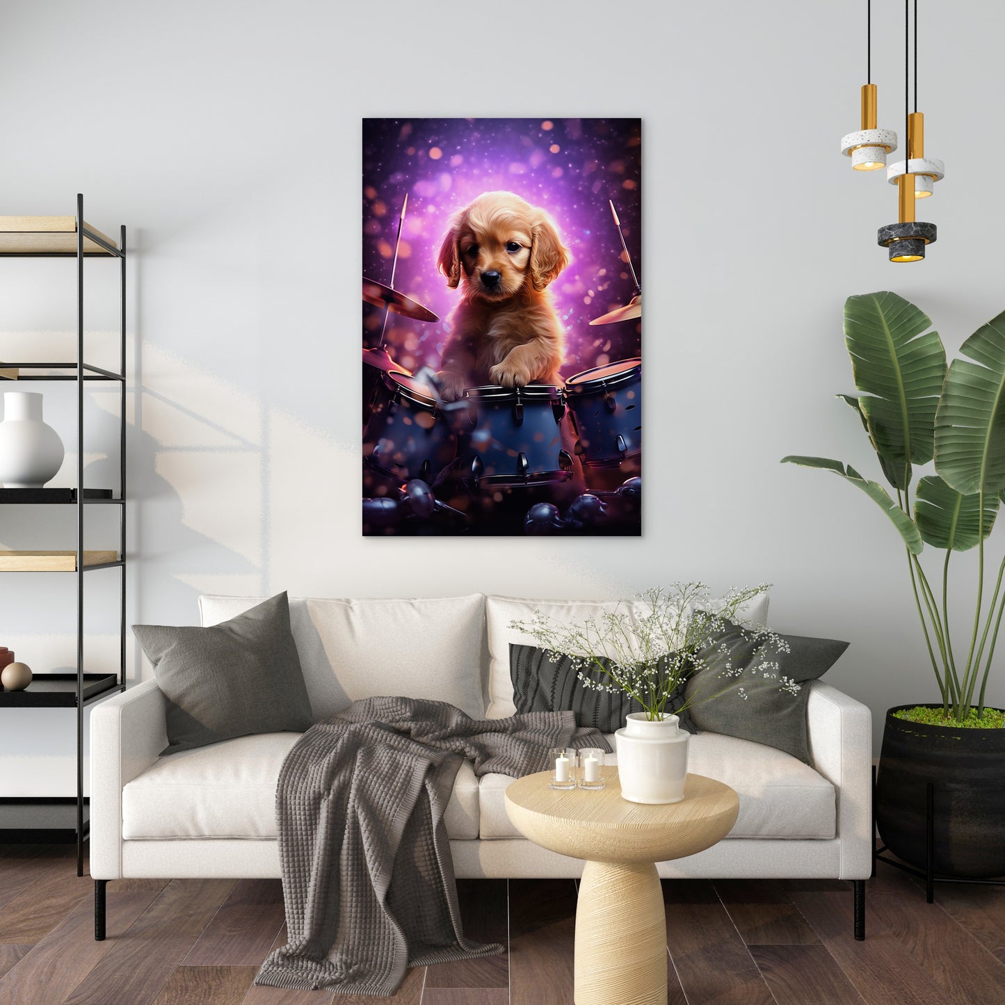 Puppy Drumming Wall Art