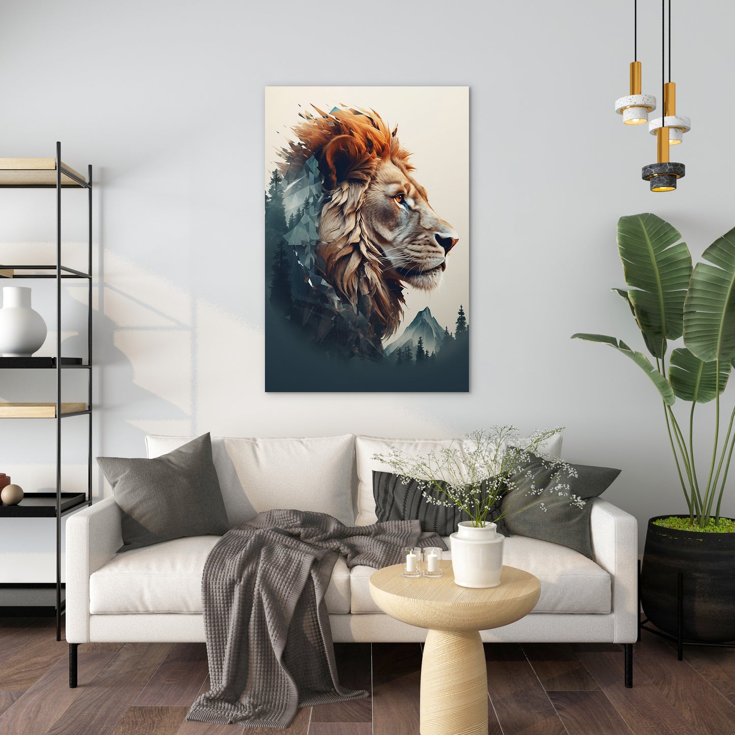 The Lion's Untamed Splendor Wall Art