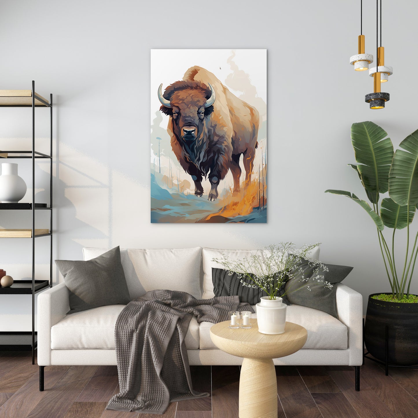 Bison in Colors Wall Art