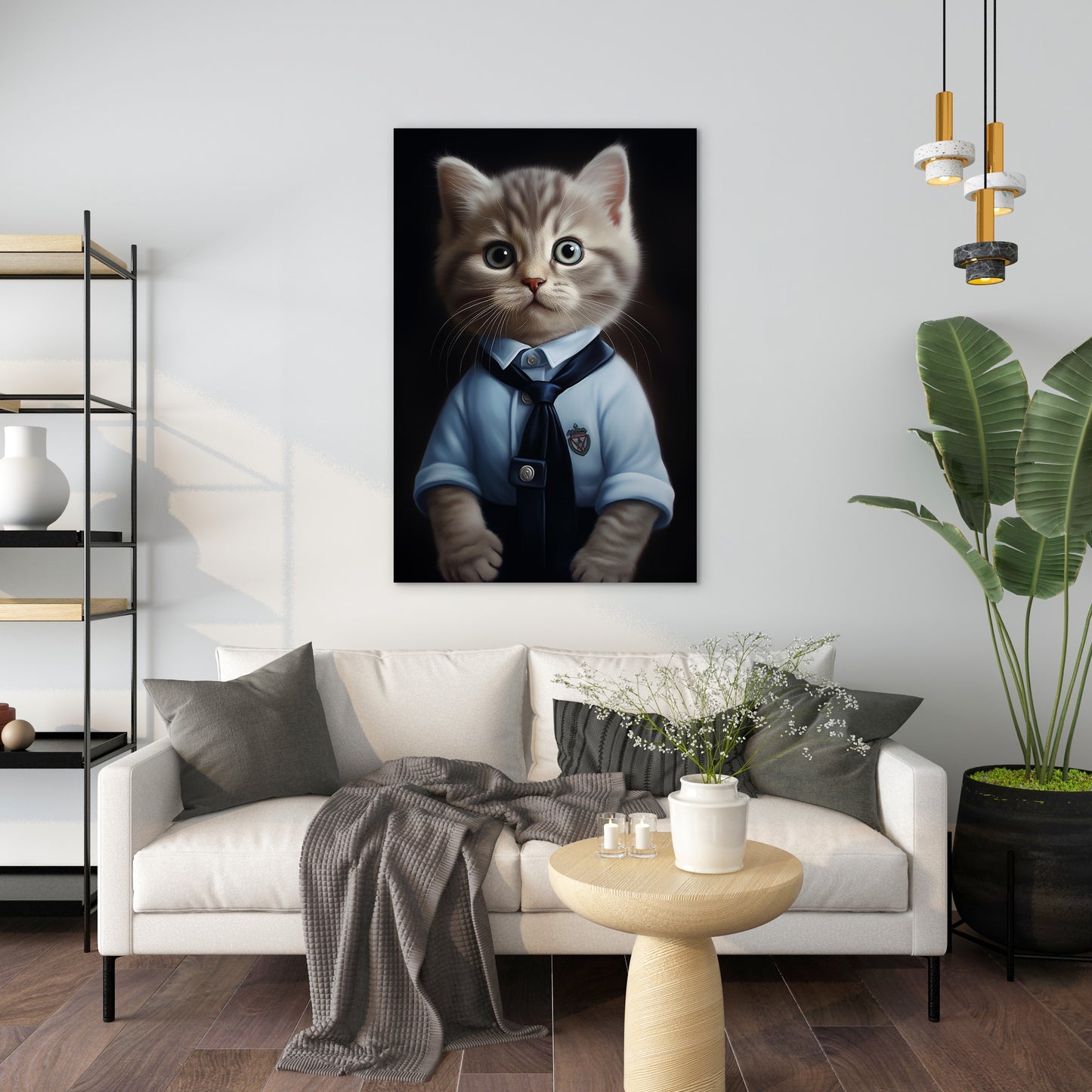 Cat in School Dress Wall Art