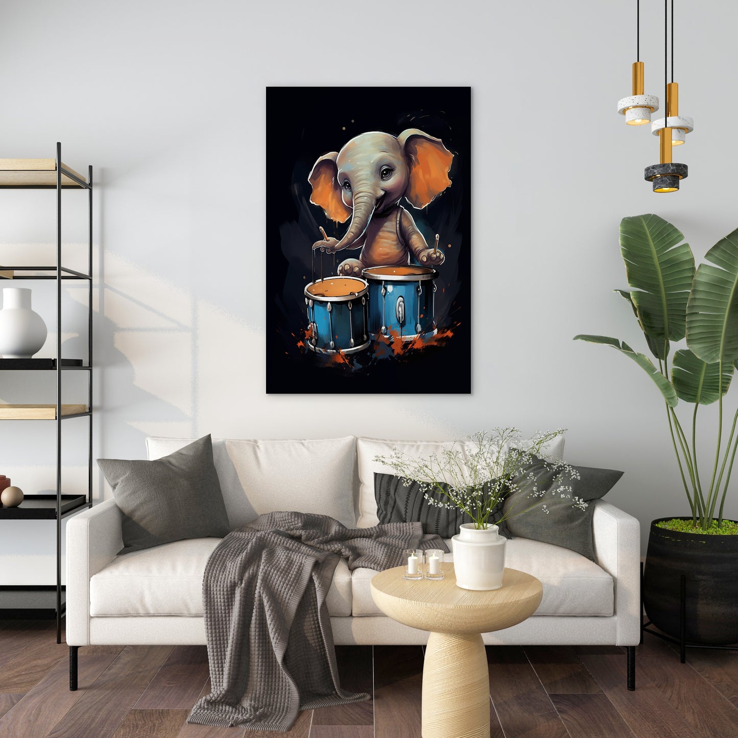 The Drumming Elephant Wall Art