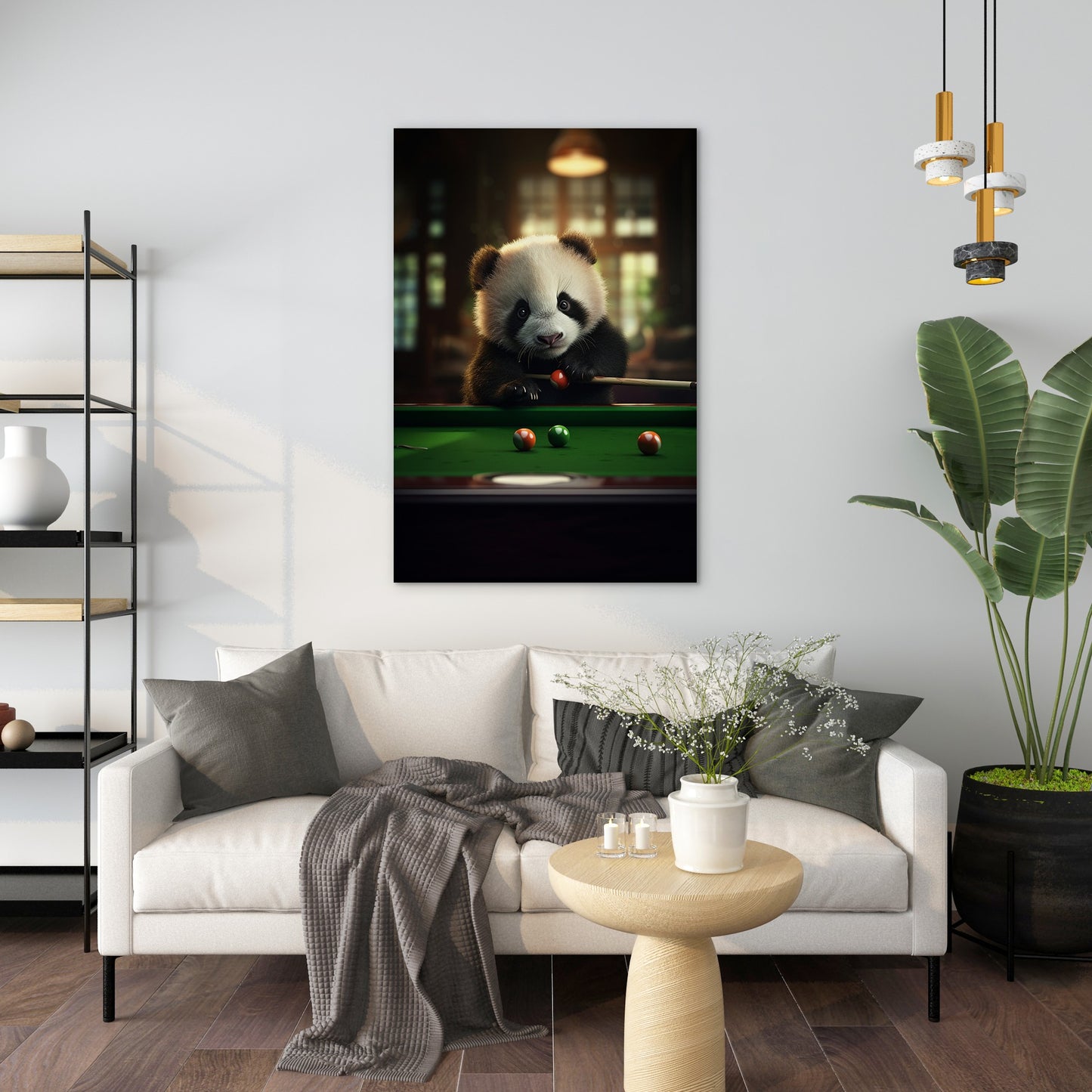 The Panda Playing Snooker Wall Art