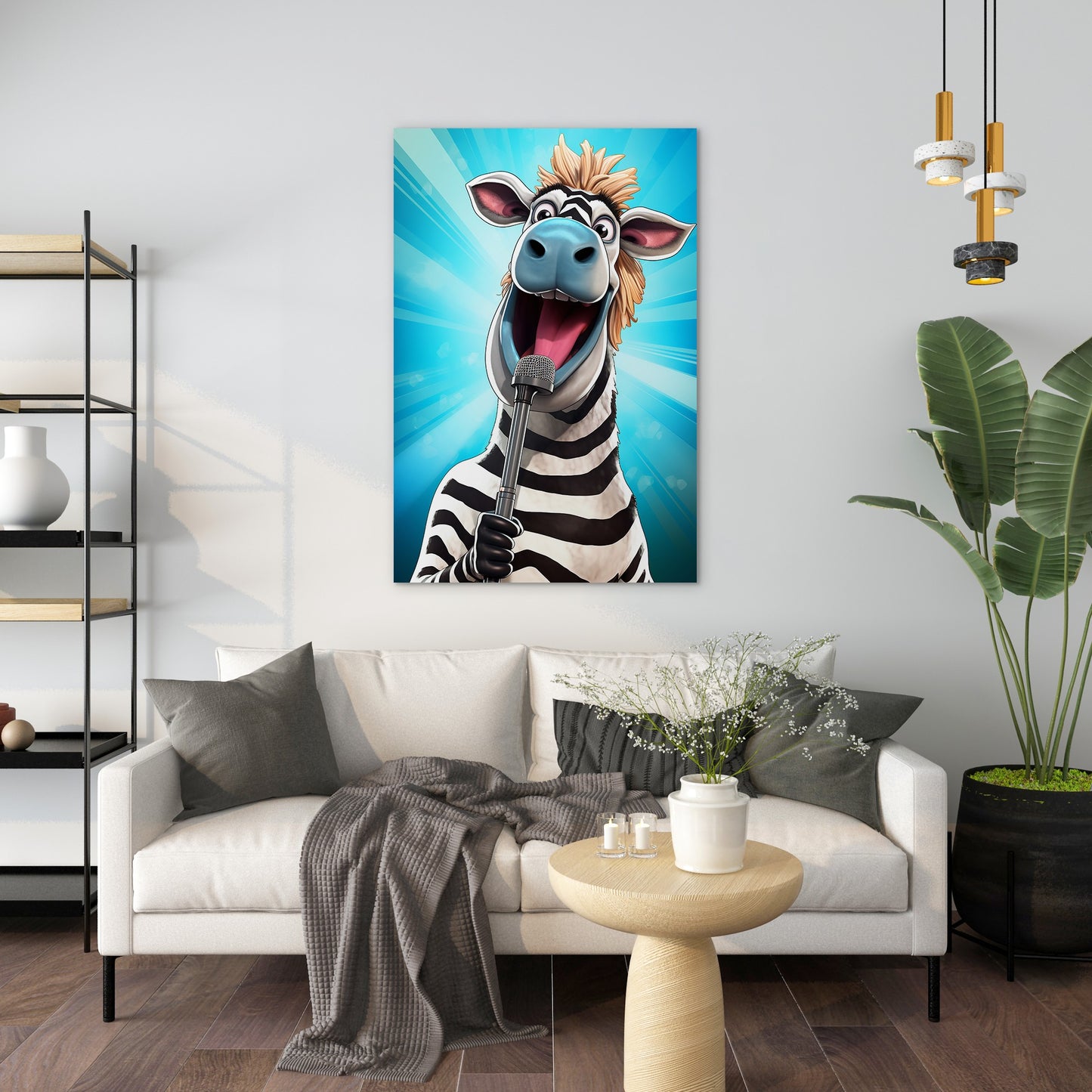 The Singing Zebra Funny Wall Art