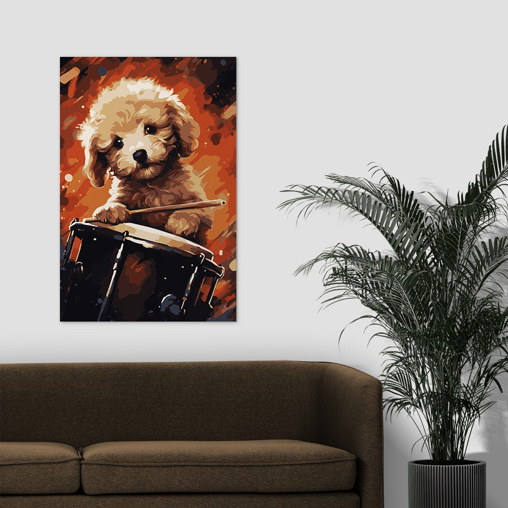 The Drumming Puppy Wall Art