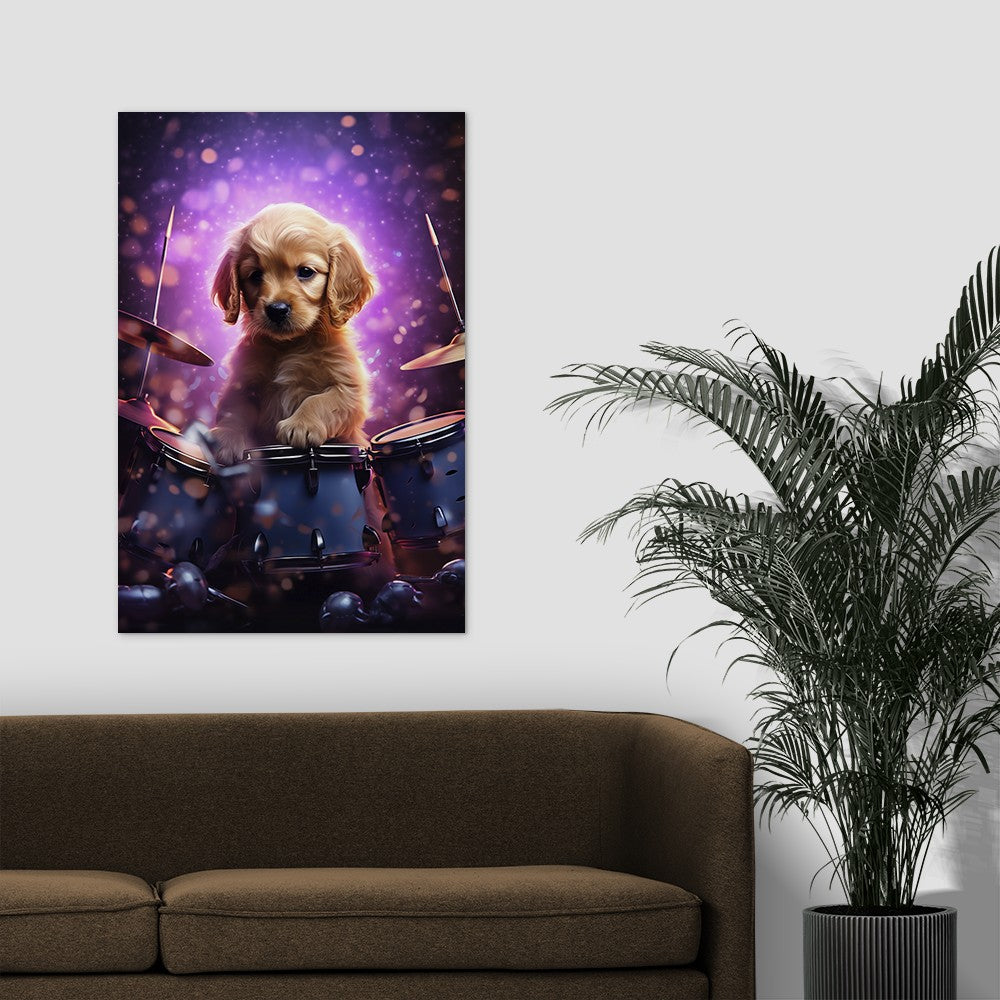 Puppy Drumming Wall Art