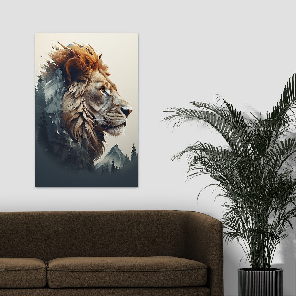 The Lion's Untamed Splendor Wall Art
