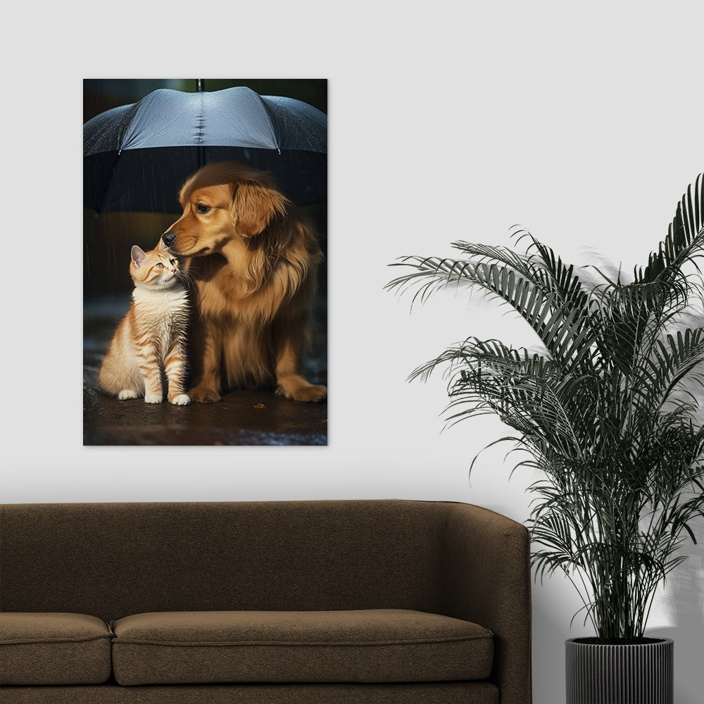 The Everlasting Friendship of Dog and Cat Wall Art
