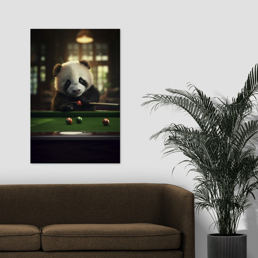 The Panda Playing Snooker Wall Art