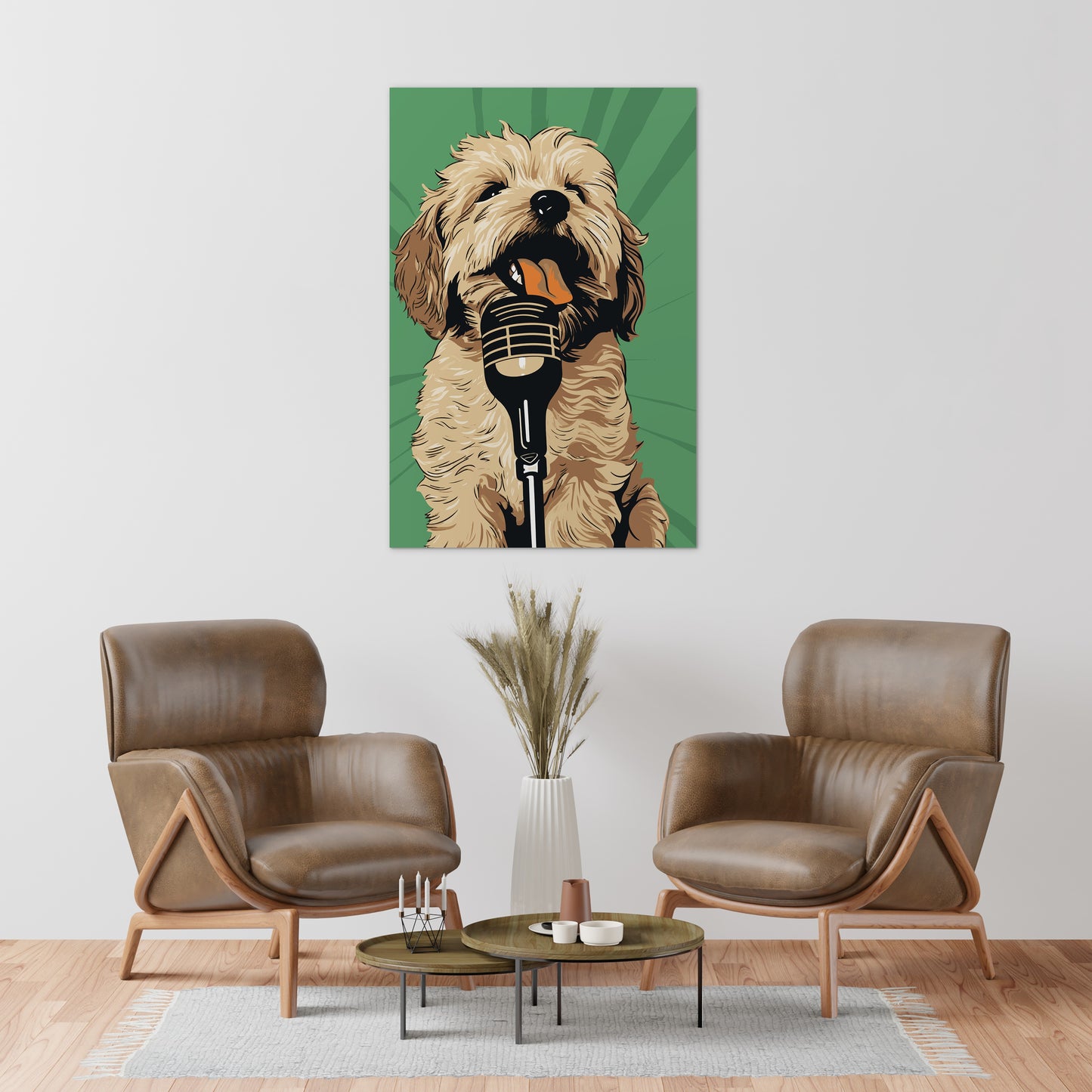 Adorable Puppy Singing Bliss Wall Art