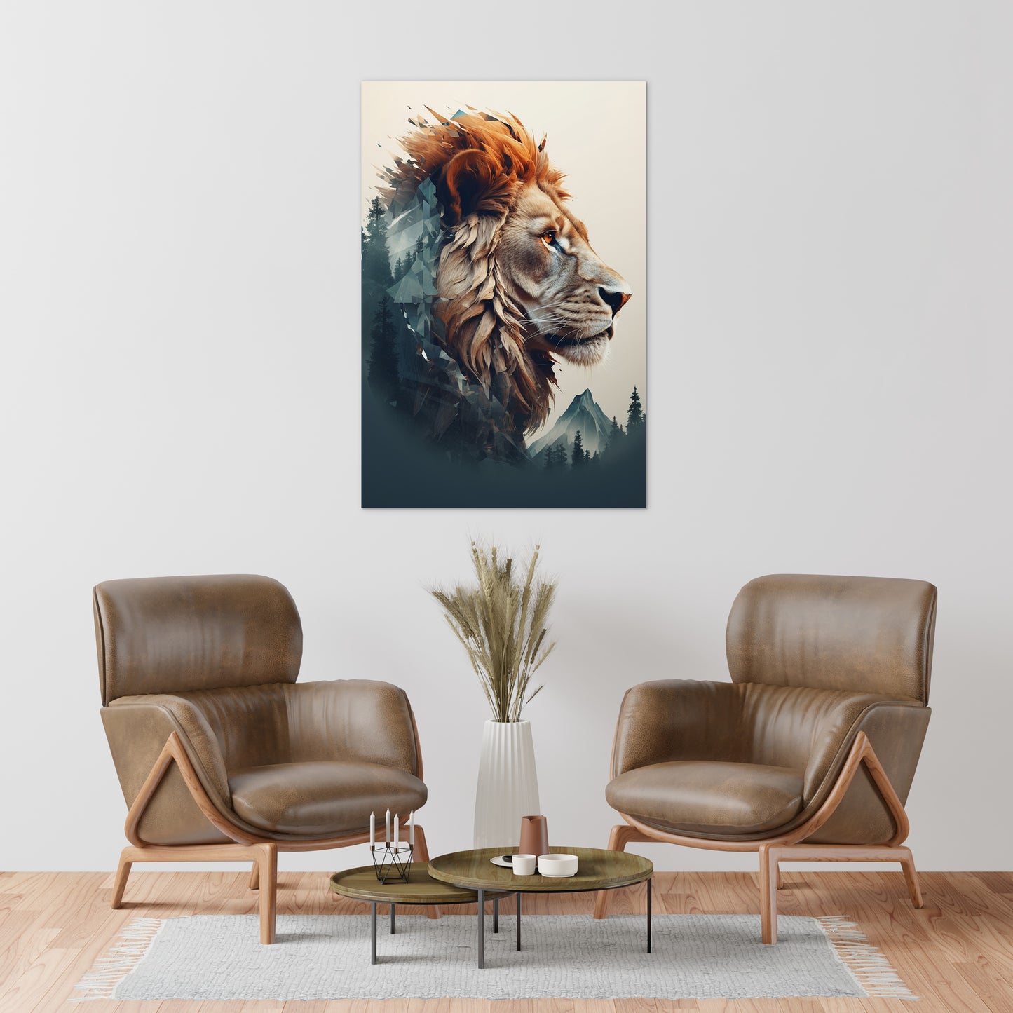 The Lion's Untamed Splendor Wall Art