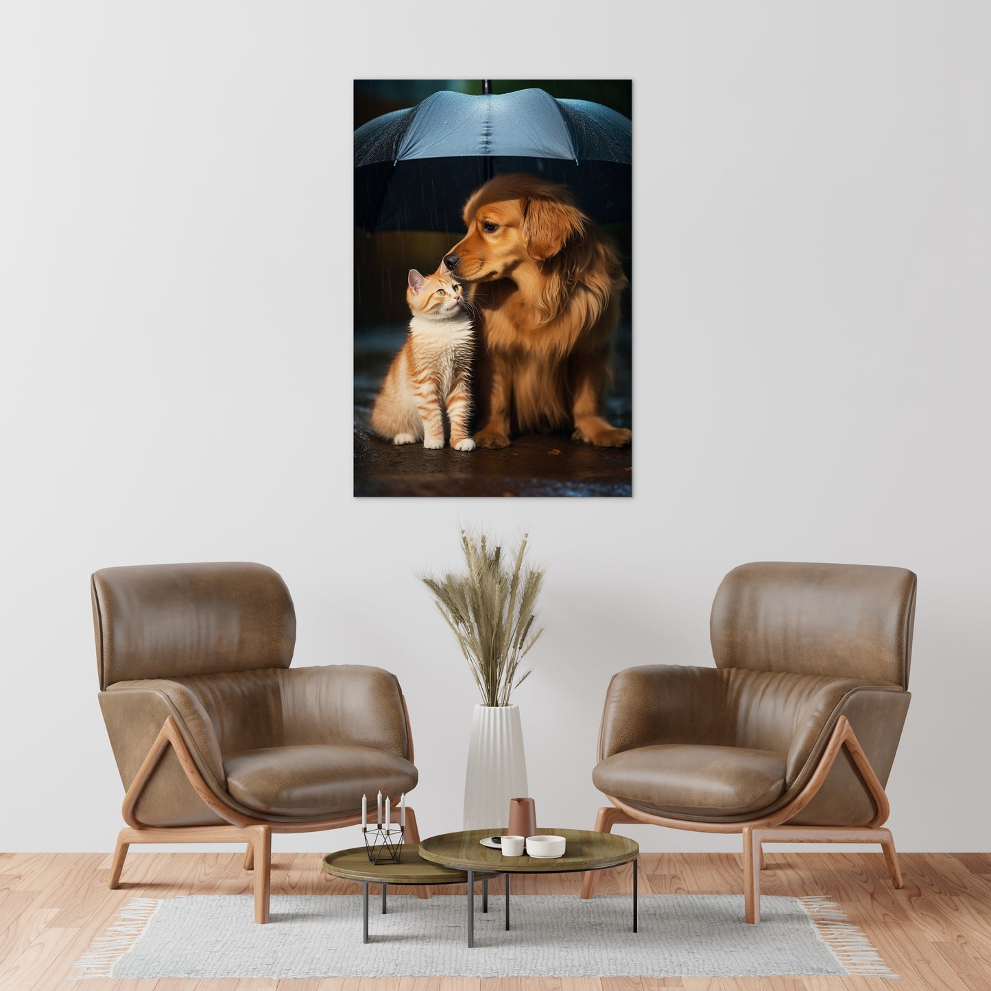 The Everlasting Friendship of Dog and Cat Wall Art